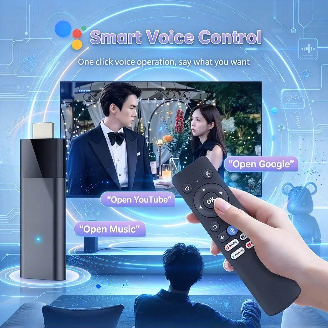 Android 16 TV Stick 8GB 256GB Q12 Support 4K 8K HD Dual Wifi BT5.4 Goole Voice Remote Home Theater Media Player Mini Set Top Box