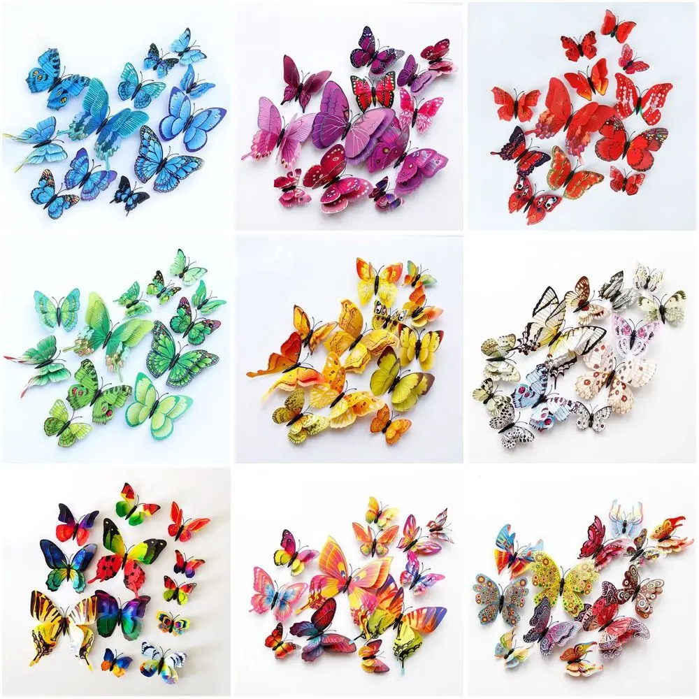 30 Stück Universal 3D Schmetterling Aufkleber Home Dekorative Schmetterling Schmetterling Hochzeit Dekor Niedliche Bunte Wandaufkleber Büro