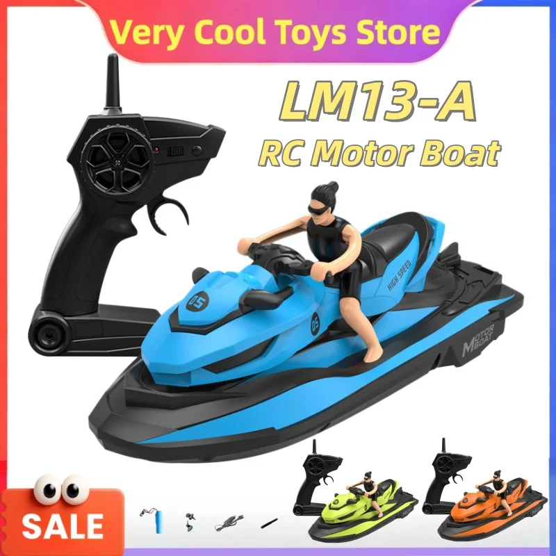 New LM13-A 2.4G High Speed Remote Control Jet Ski Waterproof RC Boat Low Battery Alarm Electric Water Sports Hobby Toys Gifts
