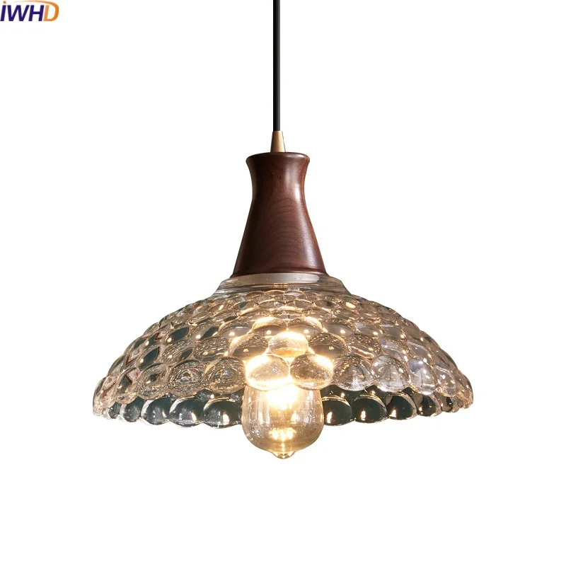 

IWHD Modern LED Hanging Lamp For Bedroom Dining Room Kitchen 4w Bulb Pendant Lights Fixtures Clear Glass Pendelleuchte