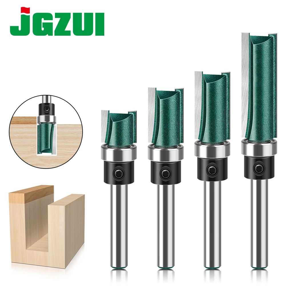 1PCS 1/4 In 6mm Shank Cutter Router Bit Trimming Woodworking Milling Cutter Dual Blades