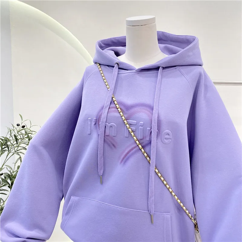 Frühling Herbst Frauen Hoodie koreanische Mode Sweatshirt Druck Buchstaben Harajuku Langarm Bottom ing Pullover weiblich