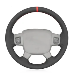 Black Faux Suede Car Steering Wheel Cover For Jeep Commander (XK) 2006-2008 Grand Cherokee III(WK) 2005-2008