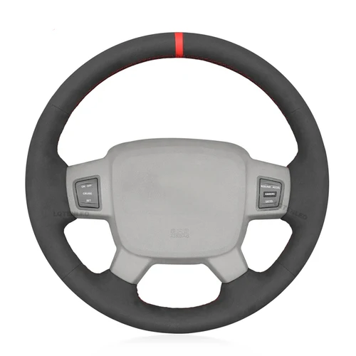 Protector negro para volante de coche de gamuza sintética para Jeep Commander (XK) 2006-2008 Grand Cherokee III(WK) 2005-2008