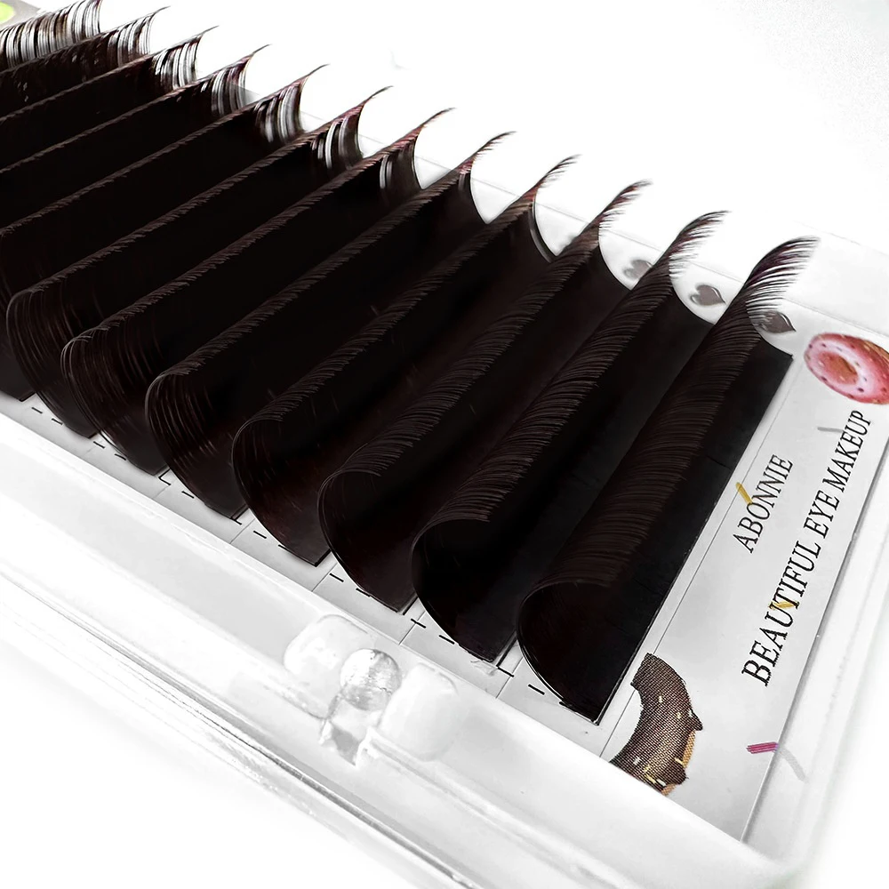 Pestañas postizas rusas de 8-15mm, color marrón café oscuro, para extensión, pestañas postizas injertadas naturales suaves hechas a mano, suministros de maquillaje
