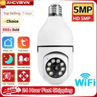 5MP Tuya Wifi E27 Bulb Smart Home Surveillance Protection IP Camera Color NightVision Auto Track Video Security Pet Baby Monitor