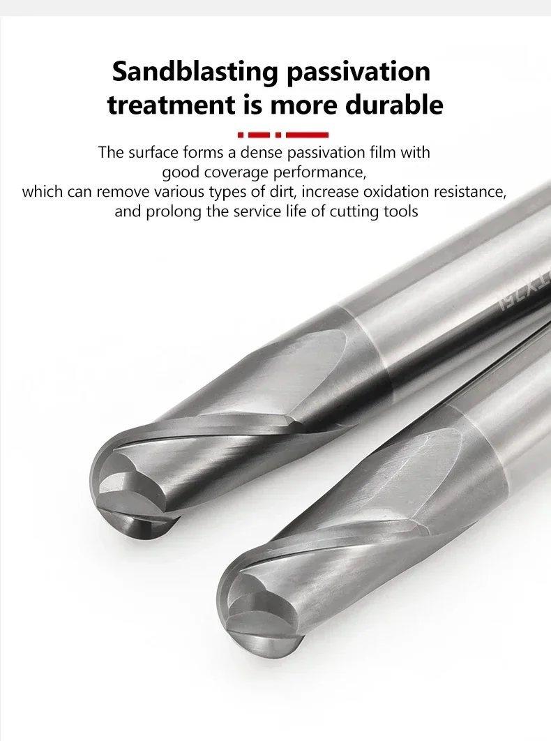 HRC66 HRC70 Fresa a ricircolo di sfere in carburo di tungsteno CNC Router Bit Strumento di fresatura R0.5 6 8 per strumento di lavorazione dell'acciaio metallico al tungsteno