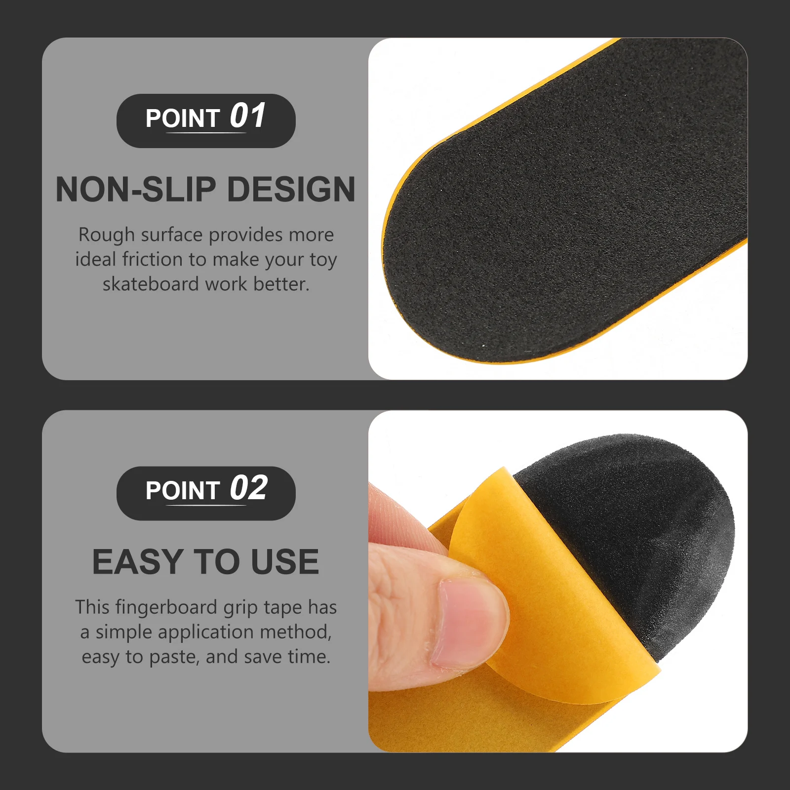 10Pcs Fingerboard Foam Grip Tape Non-Slip Flexible Cushion Double-Sided Adhesive Fingerboard Accessory Grip Stickers