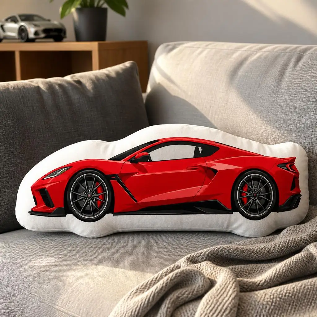 Sports Super Car Performance Vehicle Racing Plush Pillow Cushion Funny Stuffed Throw Pillow Home Decor Gift Sofa Bed