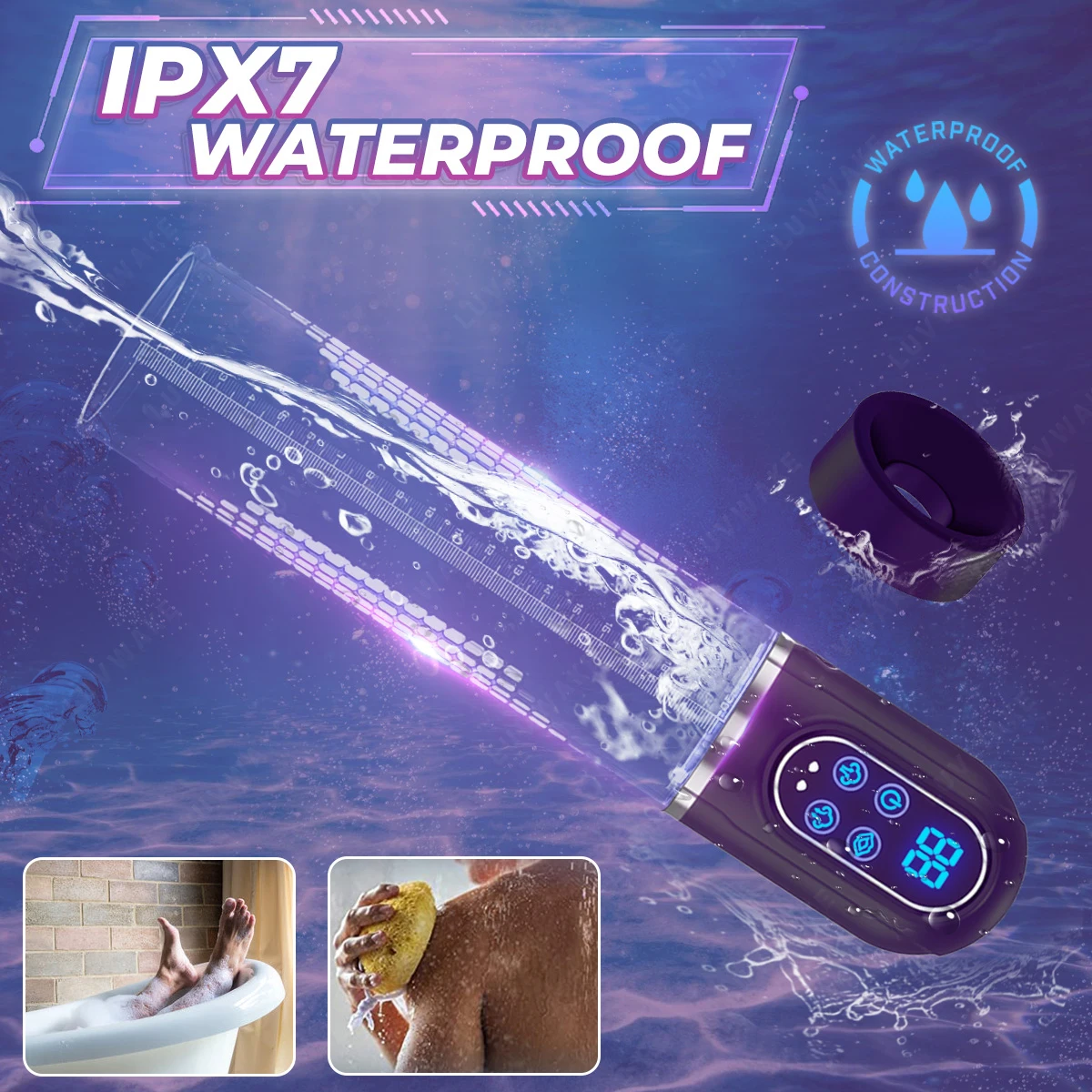 Electric Penis Pump IPX7 Waterproof Adult Sex Toys Dick Enlarger for Men Erection Penis Enlargement Masturbator Sex Toys for Men