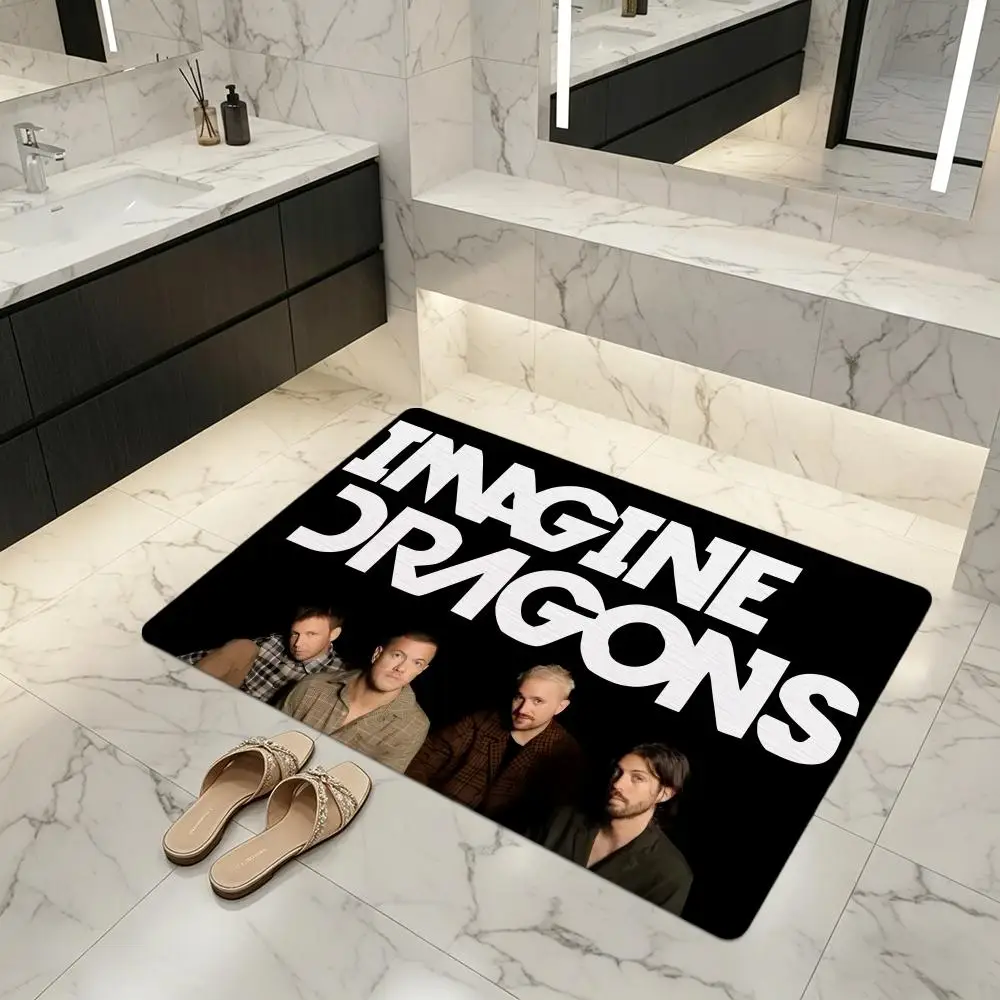 Floor Mat Diatomite Bath Mat, Quick Dry, Absorbent, Multi-Scene Mat Band I-IMAGINE D-DRAGONS