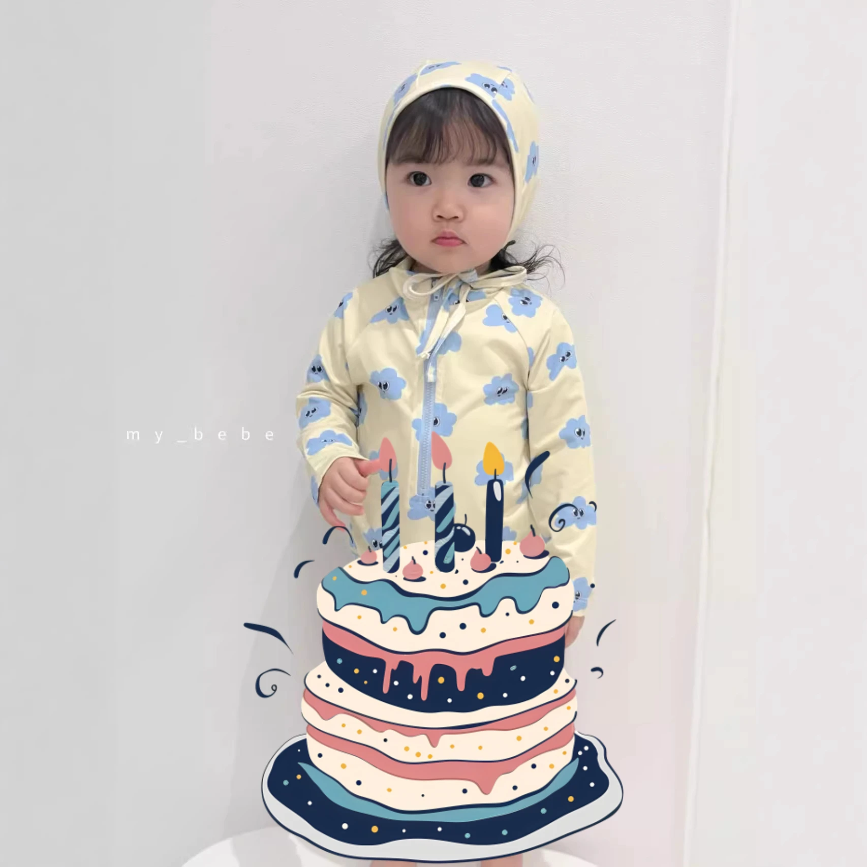 New Girls Style One-piece Swimsuit Summer Wear Children's Floral Sunscreen Quick Drying Long Sleeved Swimsuit
