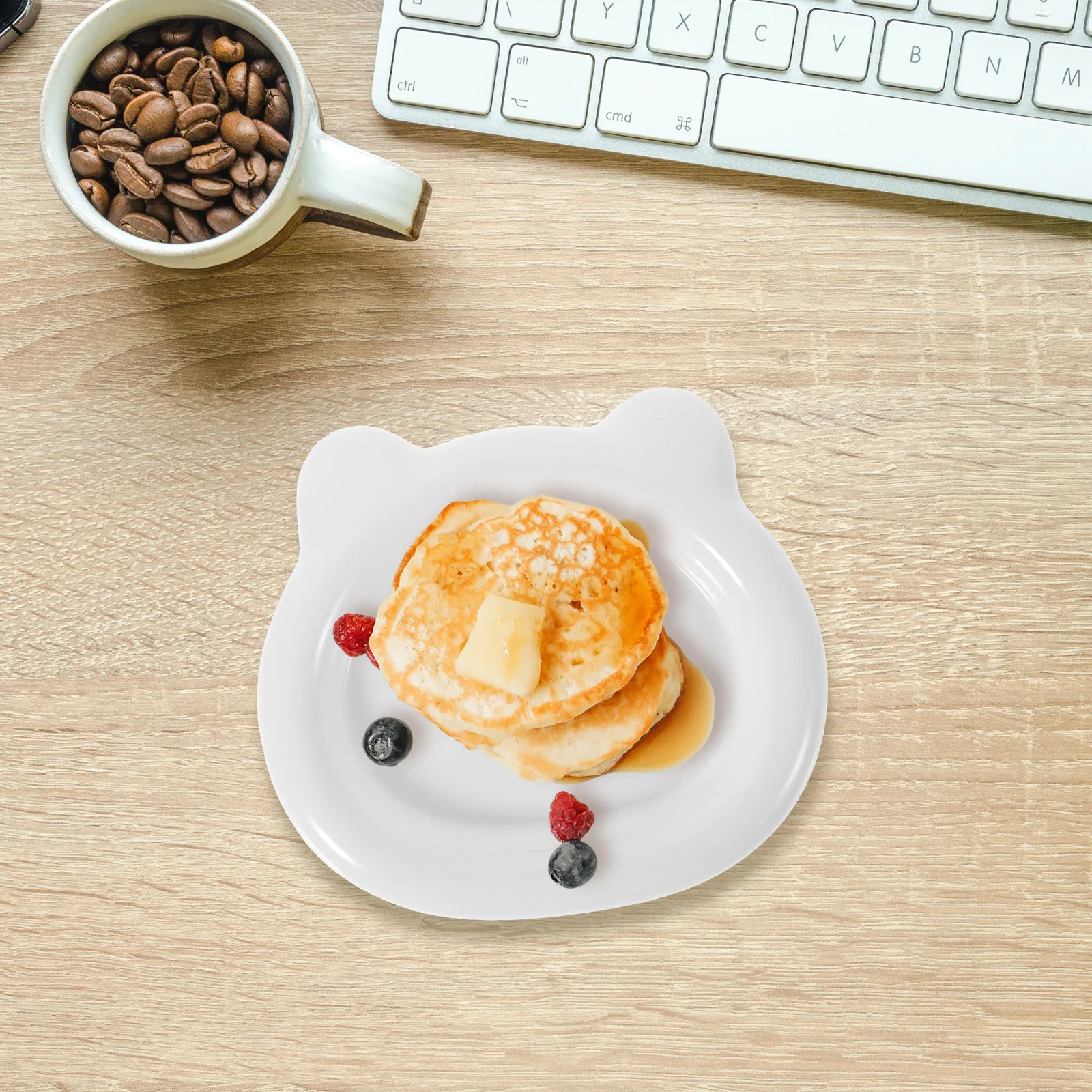 

Bear Head Shape Ceramic Jewelry Plate Smooth Surface Multi-Functional Trinket Storage Tray Jewelry Display Tray