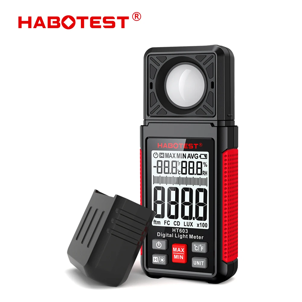 HABOTEST الرقمية لوكس متر مقياس الإضاءة 0-20000LUX/FC ضوء متر لوكس/FC قياس تستر الاستشعار مقياس الضوء البيئي
