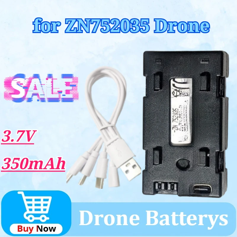 

Зарядное устройство 3.7V 350mAh для дрона ZN752035, кабель для зарядки, аксессуары для радиоуправляемых квадрокоптеров-истребителей из пенопласта с функцией удержания высоты