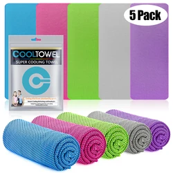 5Pack Cooling Towels, Sweat Towels Cooling Towels for Neck and Face,  Yoga, Camping, Running, Fitness, Workout & More Activities