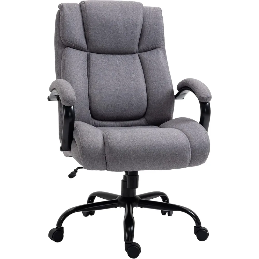 

Big and Tall Executive Office Chair 485lbs with Wide Seat, High Back Computer Desk Chair with Tilt, Adjustable Height, Light Gr
