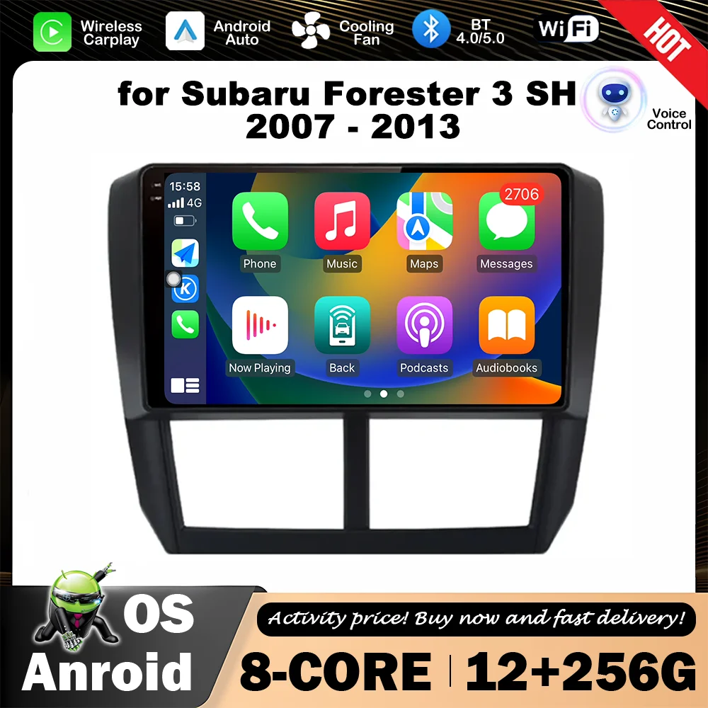 

9 '' Intelligent System Car Audio Multimedia Player Bluetooth GPS Navigation DSP WiFi 4G for Subaru Forester 3 SH 2007 - 2013