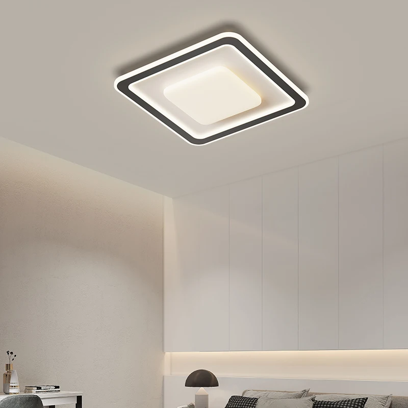 Plafonniers LED carrés pour la maison, éclairage blanc, lampes de décoration, Lustres ronds modernes, chambre à coucher, salon