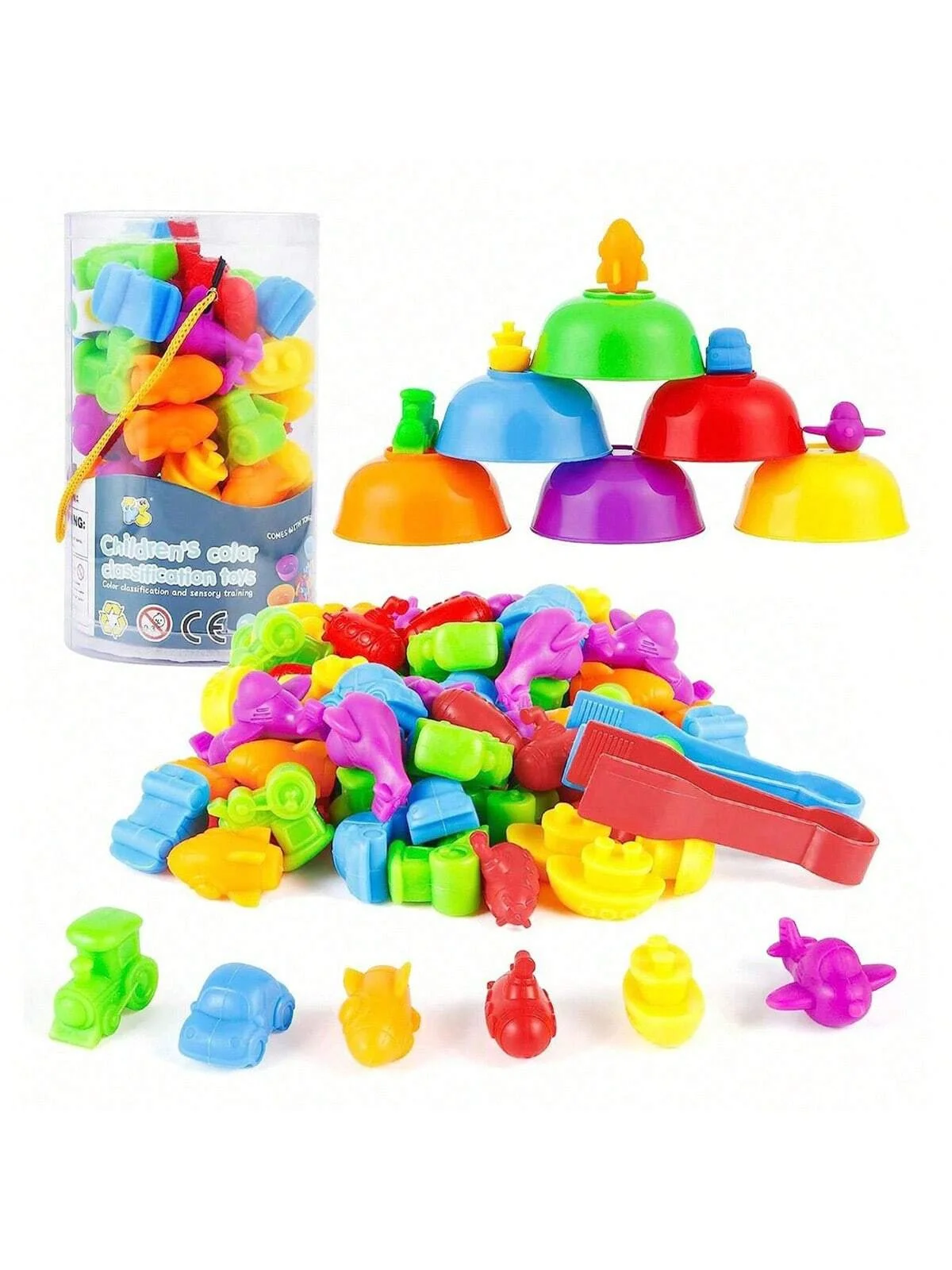 Jeux de comptage assortis pour enfants, bols de tri des couleurs, pincettes, apprentissage préscolaire, jouets cadeaux éducatifs pour filles et garçons