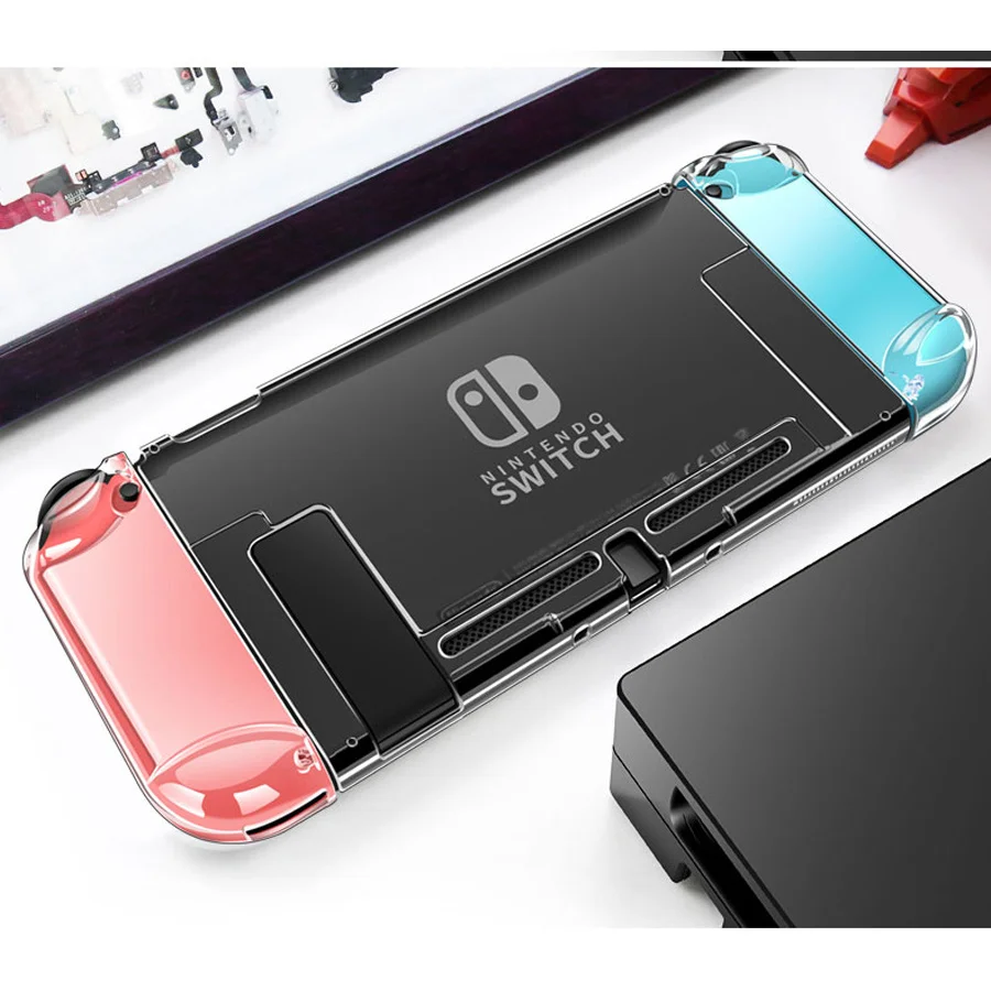 Geeignet für Nintendo Switch, hohe Transparenz, PC-Schutzhülle, Spielkonsolengriff, komplettes Paket, ultradünn, geteilter Schutz – Detail 8