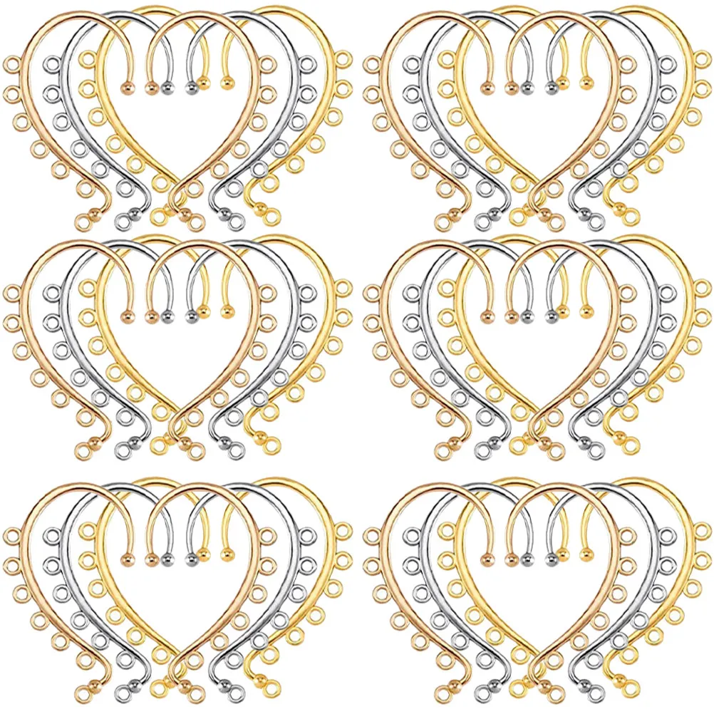 30pcs Non-Piercing Ear Hooks for DIY Earrings – 6-Hole Lightweight Ear Wraps Jewelry Making Supplies