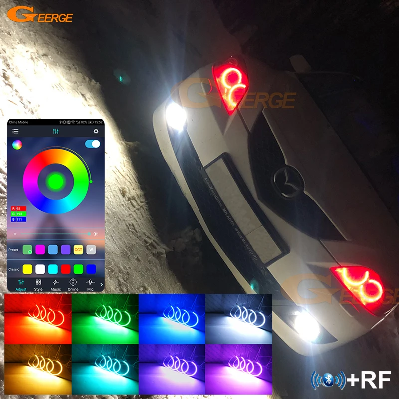 

Для Mazda 3 Mazda3 BK 2003 2004 2005 2006 2007 2008 RF Remote Bluetooth App Многоцветный ультра яркий RGB светодиодный комплект «ангельские глазки»