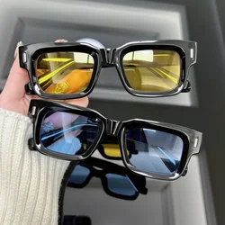 New Fashion Square Sunglasses Men Women Luxury Sun Glasses Male Female Brand Designer Candy Color Mirror Vintage Oculos De Sol