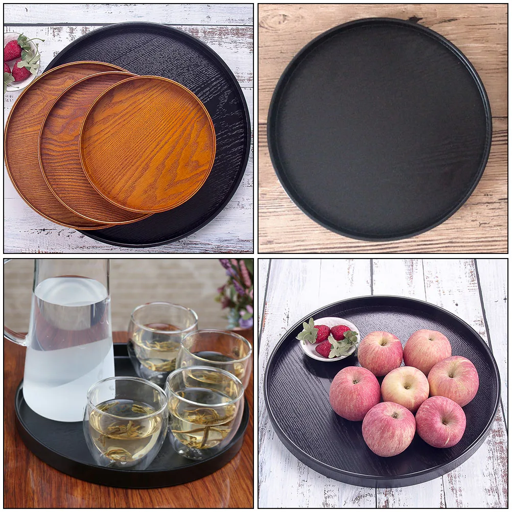 

Platter Black Wooden Pallet Fruit Organizer Stand Holder for Kitchen Countertop