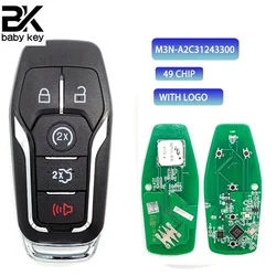 Clé BB pour Ford ktExplorer Edge Mustang 2013 2014 2015 2016 2017 902MHz ID49 Puce FCC ID:M3N-A2C31243300 avec Logo Smart