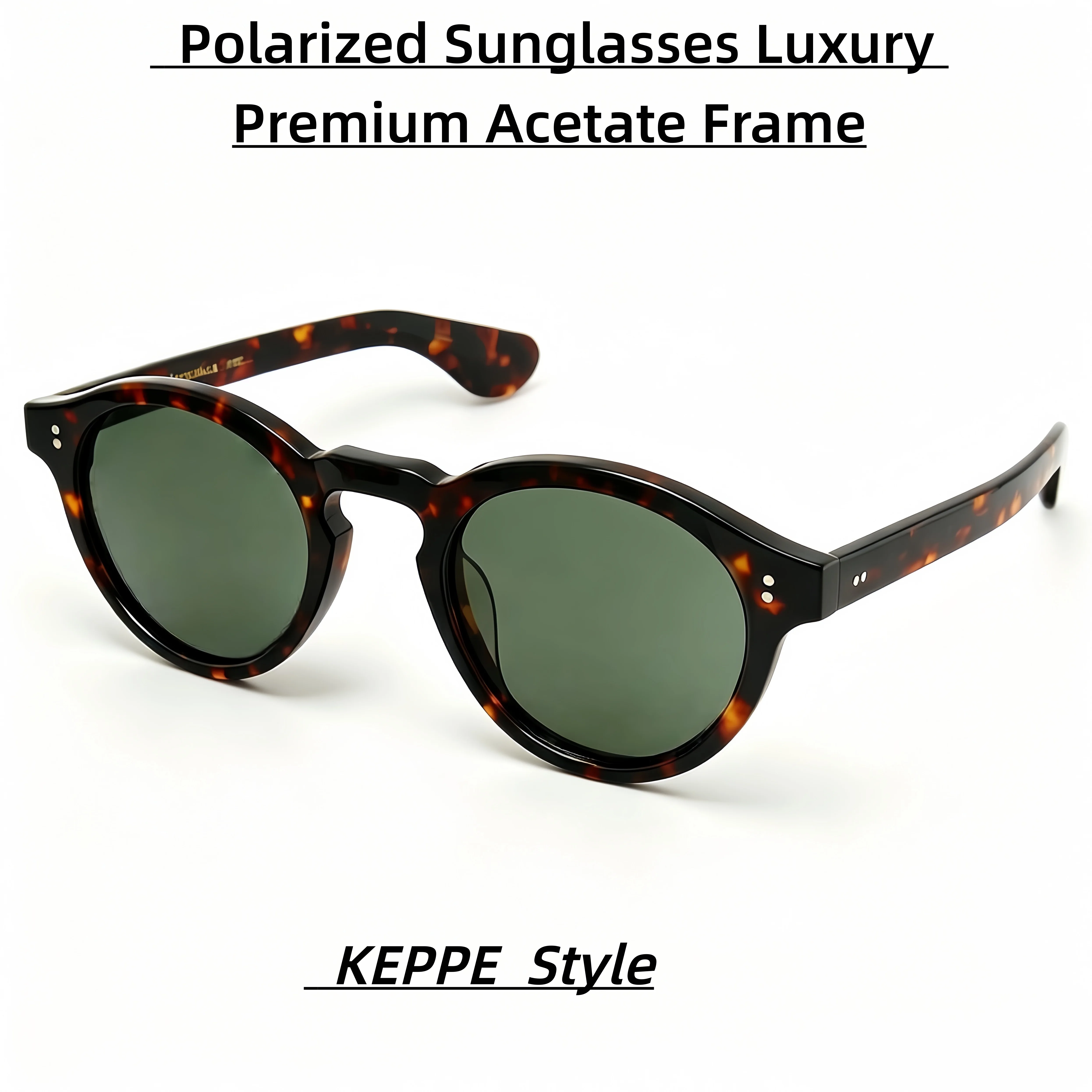 

KEEPE SUN Moscot Style Sunglasses, Luxury Acetate Polarized Glasses, Retro Classic Round UV400 Shades for Men Women Driving Outd