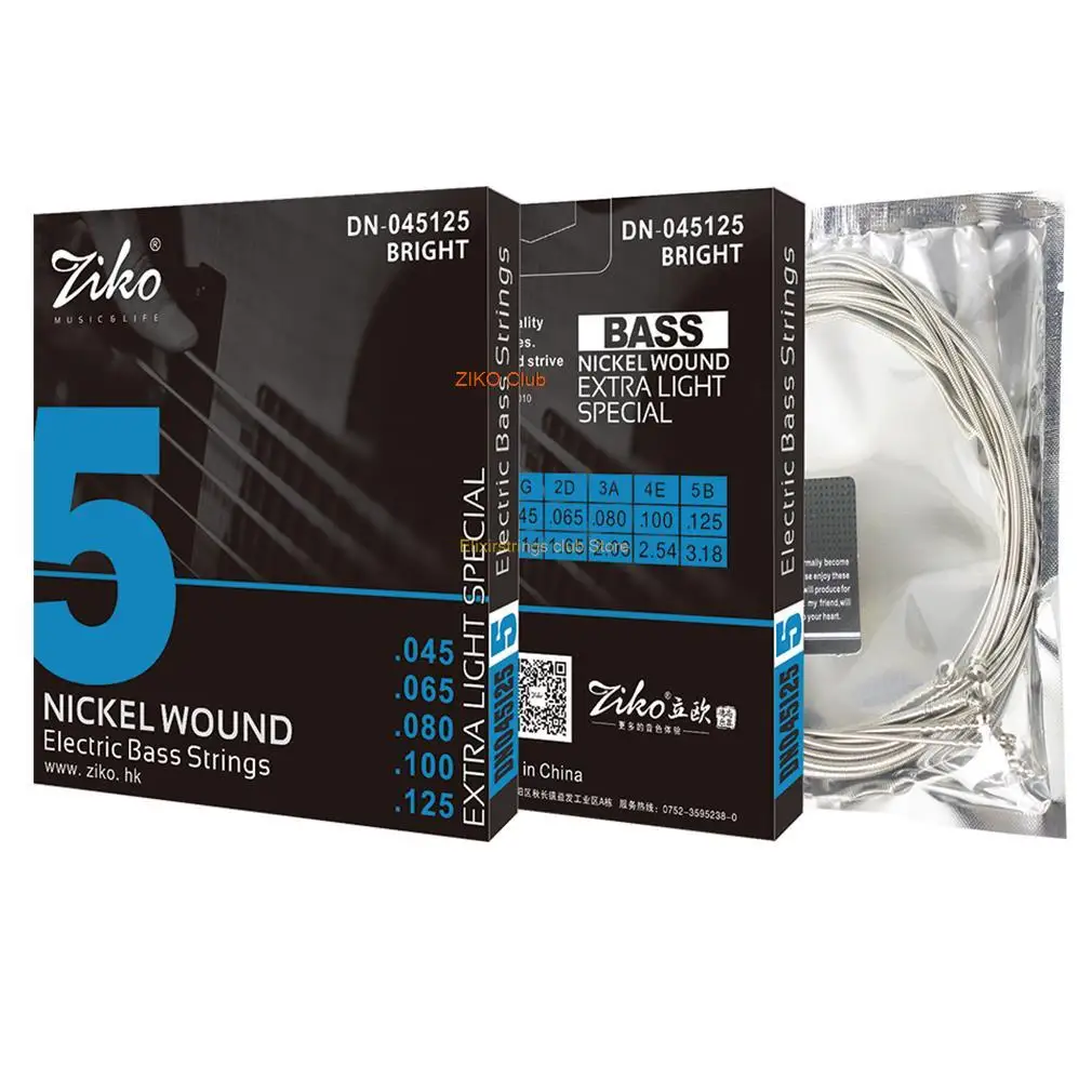 ZIKO 4/5/6 Strings Bass Electric Guitar Strings DN045 Nickel-Plated Bass Musical Instruments Accessories Wholesale Free Shipping