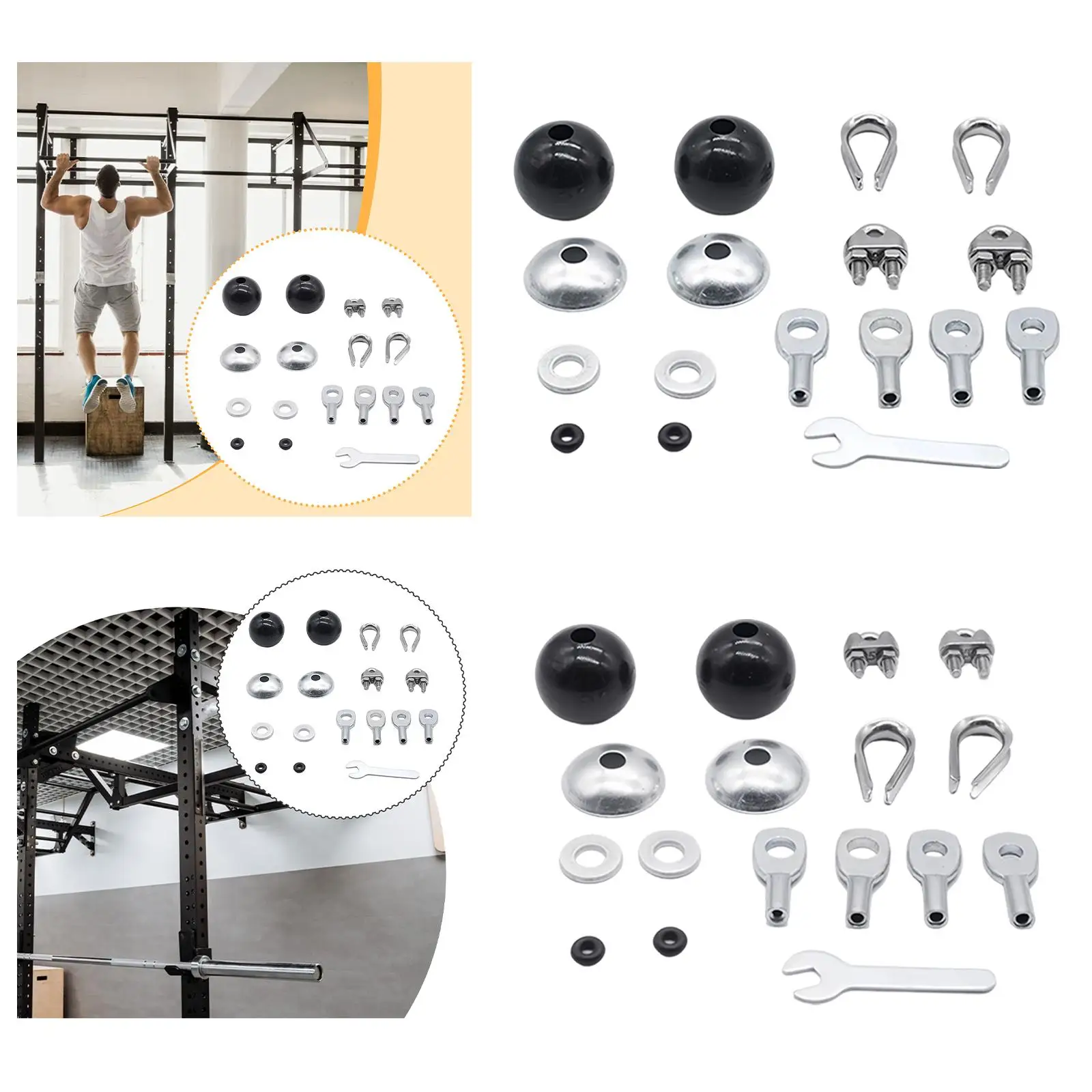 Cable Ball Stopper Washer Pulley Attachment Kit for Gym Cable Machine Strength Training Accessories