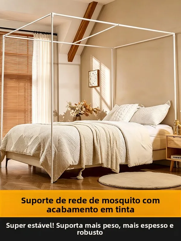 thickened-paint-baked-mosquito-net-stand-floor-mounted-bedroom-iron-art-strong-load-bearing-white-color-for-15-18-bed-frame-bars