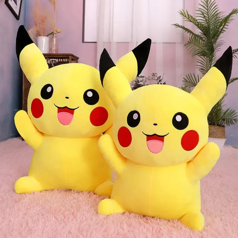 80cm Big Size Pokemon Pikachu Plush Doll Japanese Anime Cute Naughty Pikachu Children\'s Collection Toys Christmas Birthday Gifts