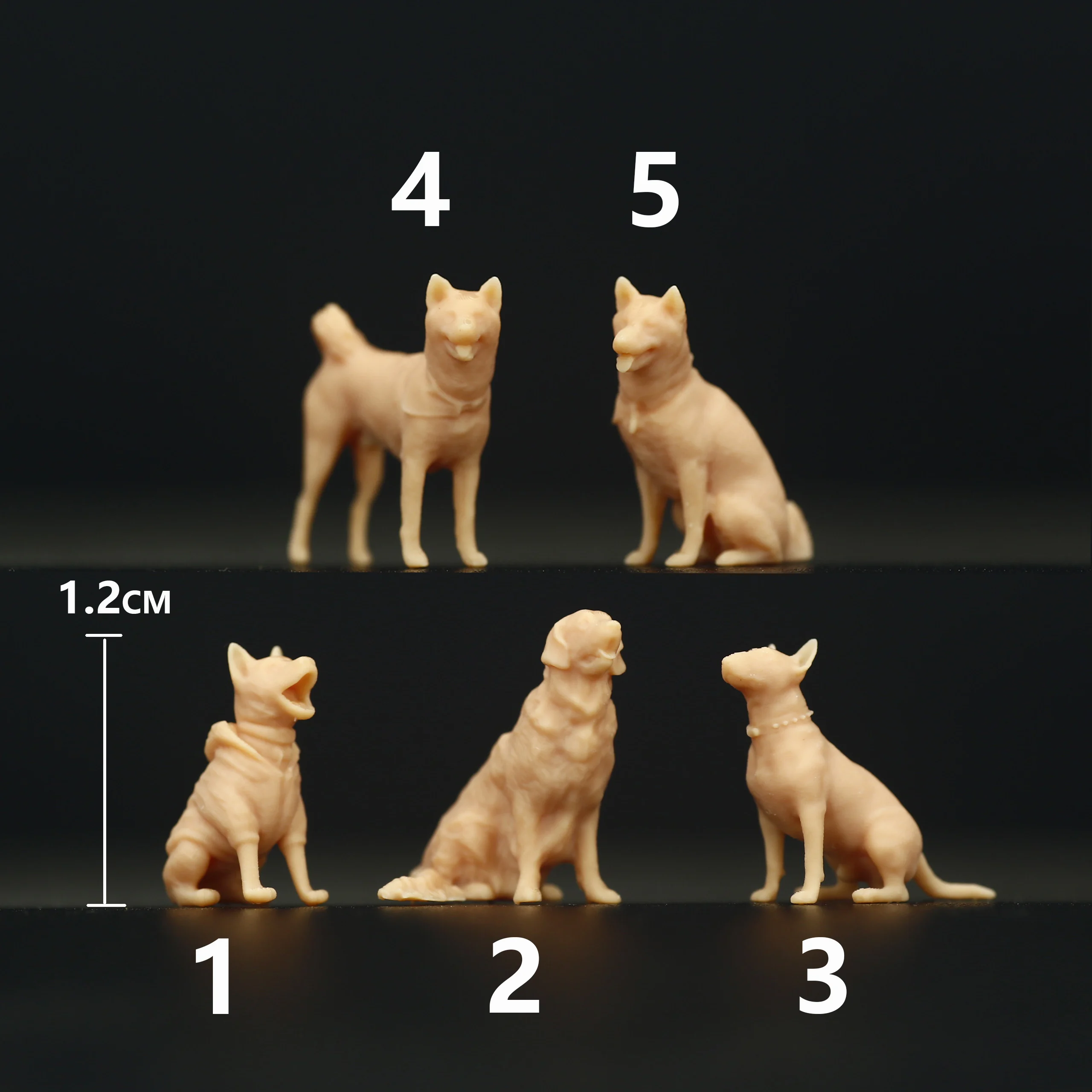 A233 1/87 1/64 1/43 Golden Retriever Bullhead Terrier Chai chien figurine Miniature modèle accessoires Collection de photographie créative