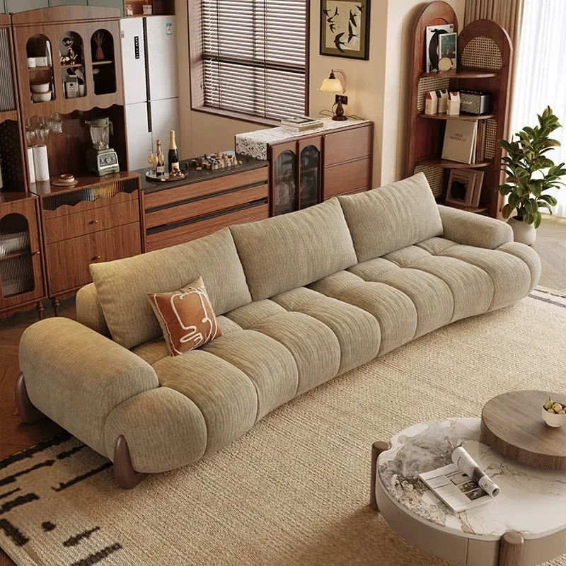 

Chenier fabric sofa cute Internet celebrity cream style living room flagship frame sofa single