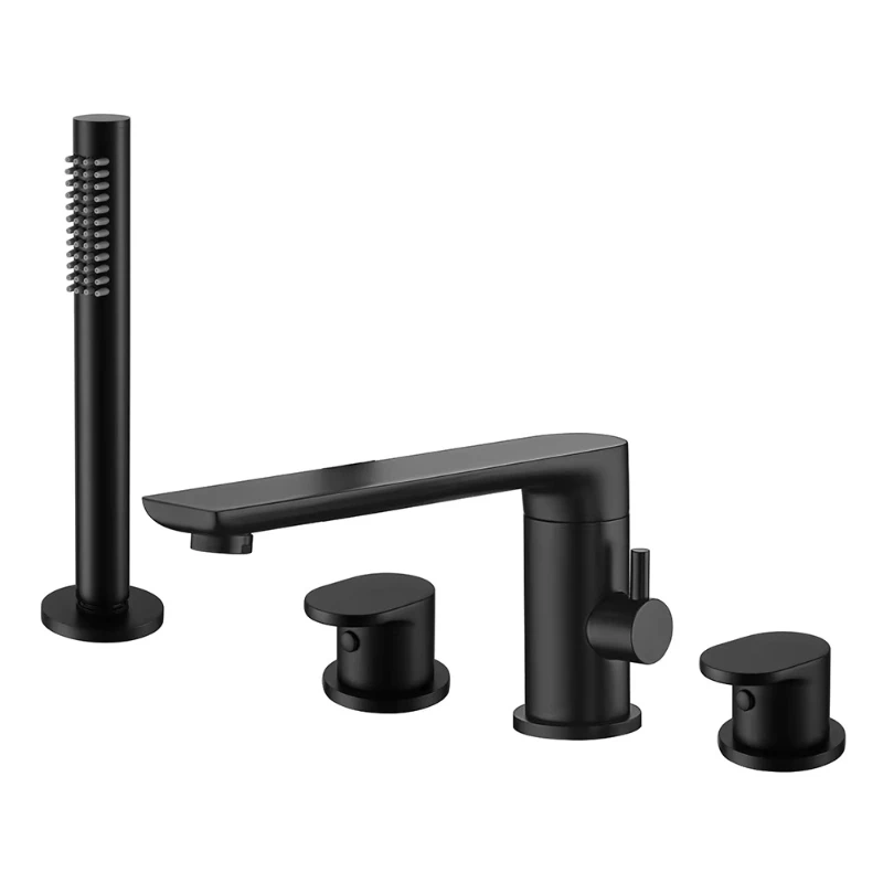 

Matte Black High Quality 4 Hole Bath Mixer Shower Faucet Thermostatic Faucet Hot and Cold Water Brass Bath Faucet