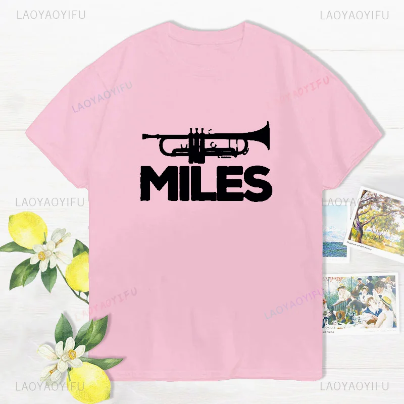 NEW Miles Davis Trumpet Graphic T Shirt Men Summer Fashion Tee Shirt Funny Short Sleeve Cotton Tops Tees Harajuku Streetwear