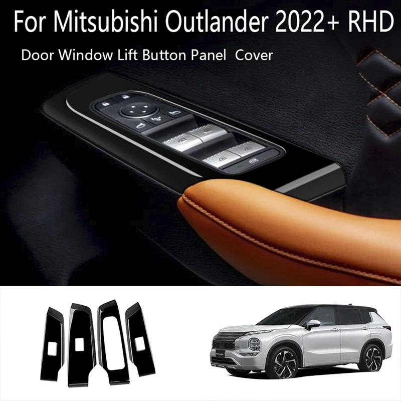 4Pcs Black Car Door Window Lift Button Panel Cover New Arrivals in Stock