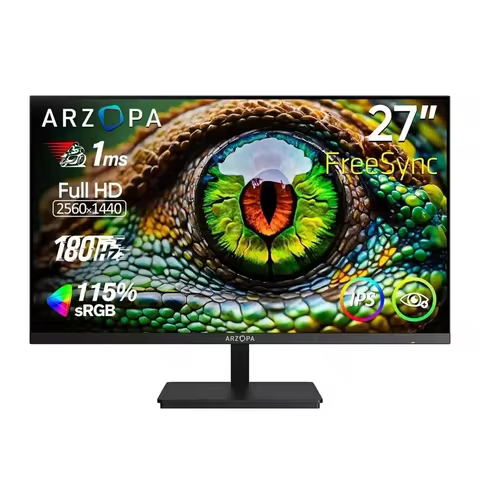 [produto no brasil] Novo ARZOPA 27 polegadas monitor gaming 180hz monitor QHD 2K Monitor para PC,2560*1400, IPS rápido, com Tipo-C, modo Samsung DeX, FreeSync