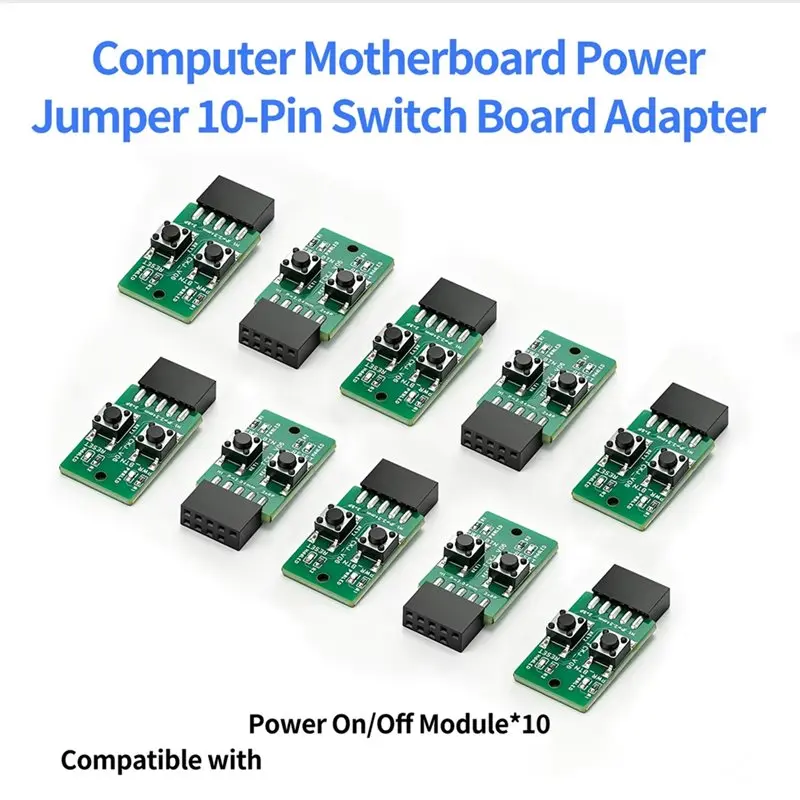 【HOT A69Z!】PC Case Test Board Power Reset Switch External Module 9Pin Motherboard Header Power LED HDD Indicator For Computer DI