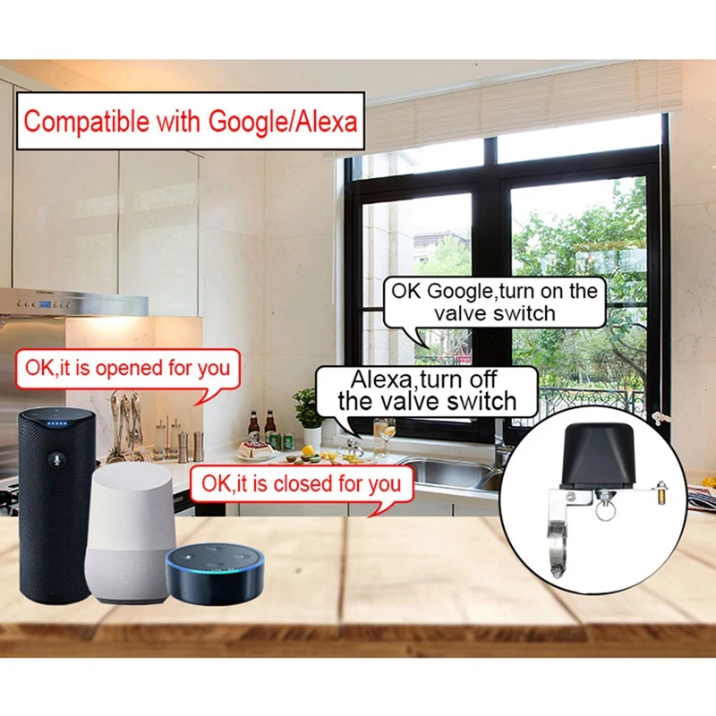 Tuya Smart Wifi Water Valve, Válvula de gás, Temporizador Bluetooth, Garden Smart Faucet para Alexa, Assistente do Google, Smartlife, Plug UE