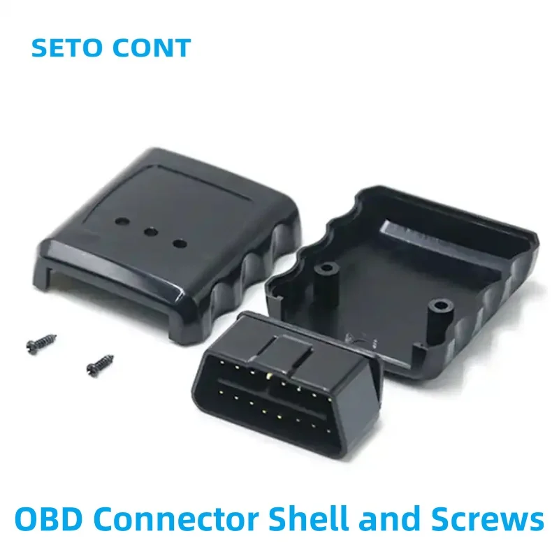 J1962 Black Color OBDII Enclosure OBD Male Connector 16 Pin 12V OBD2 Housing With Screws Assembly for Car Diagnostic Device