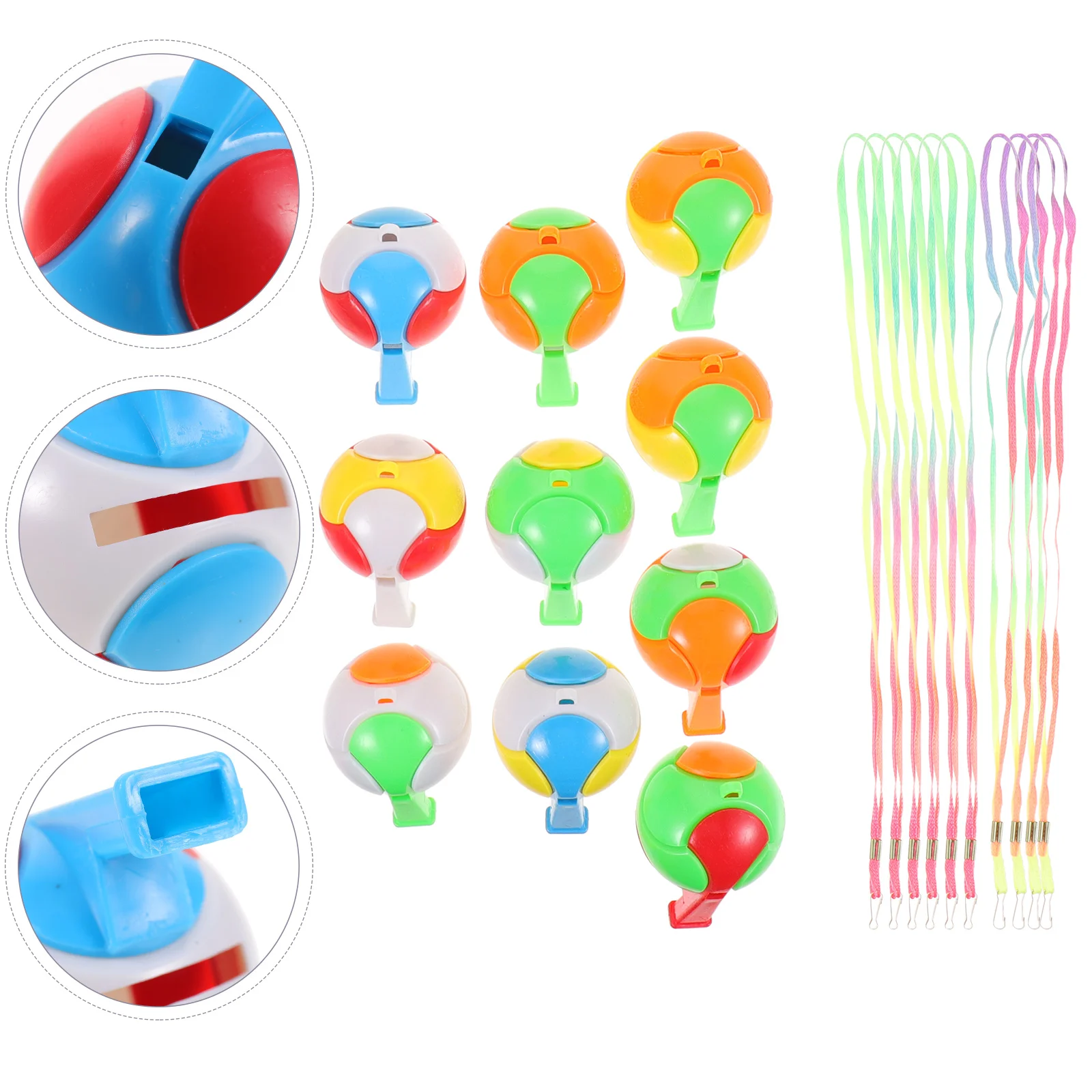 

10 Pcs Colorful Whistle Football Plastic Cheering Multipurpose Kids with Lanyard Child Toy