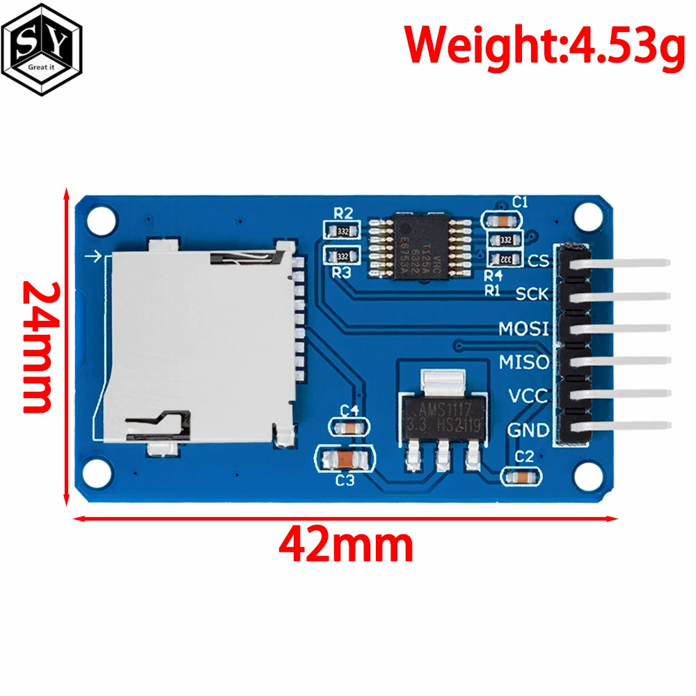 1 قطعة/5 قطعة لبطاقة Micro SD وحدة قارئ بطاقات TF صغيرة واجهات SPI مع رقاقة تحويل المستوى لاردوينو #2