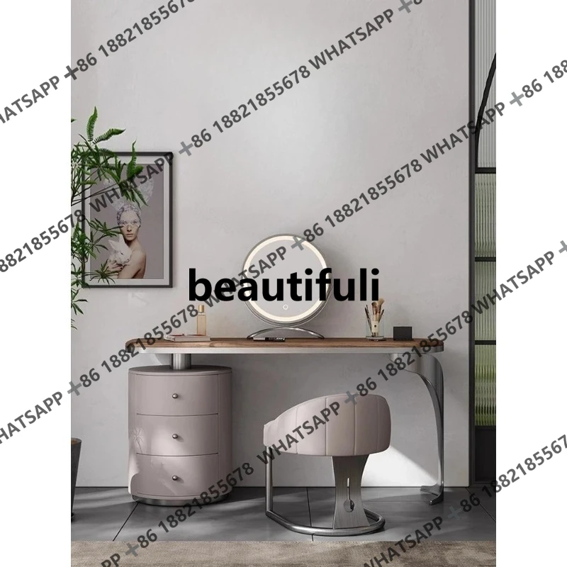 

Light luxury solid wood dresser bedroom simple modern master bedroom black walnut makeup table