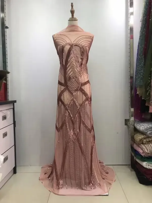 

latest french laces fabric high quality 2021 sequin mesh fabric African Tulle Lace Fabrics Sequins Wedding Nigeria lace JL150