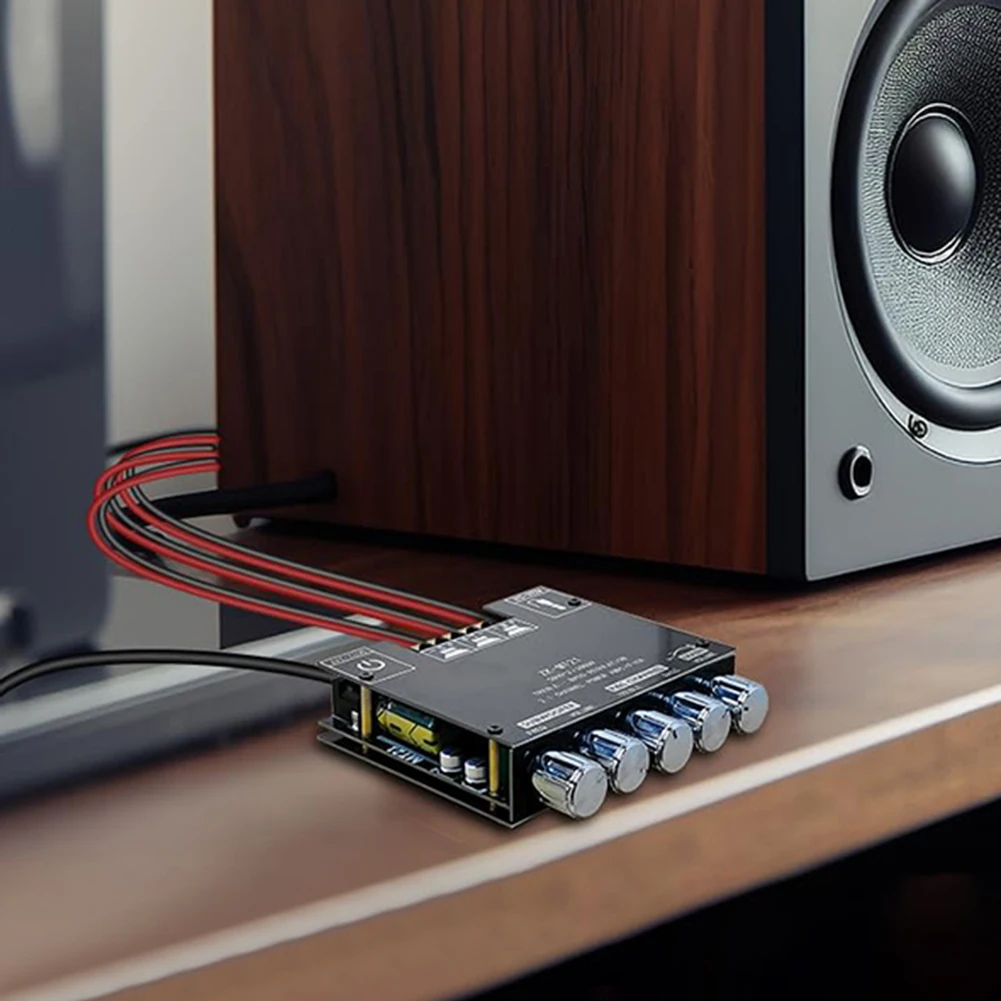 Papan AMP Kompatibel dengan Bluetooth 2.1 Saluran dengan Kontrol Treble dan Bass 50Wx2 + 100W Papan Amplifier BT 3.5Mm AUX untuk Speaker DIY