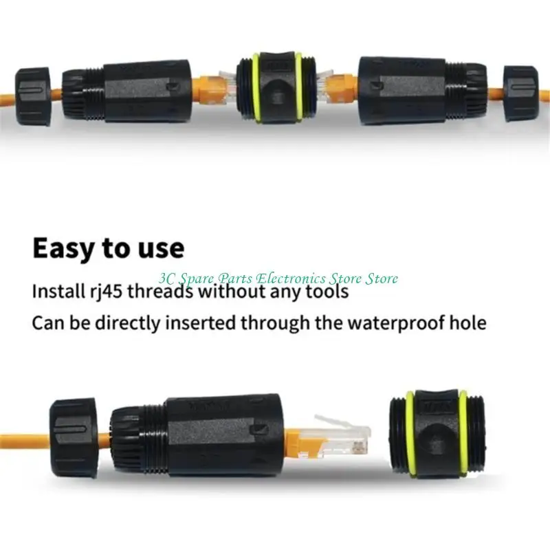 SZ RJ45 Cat6 Ethernet Adapter Female to Female with IP68 Waterproof and Shielding for Home and Office